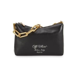 Off-White Black Bag with Gold Link Chain